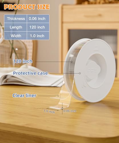 PPB Double Sided Adhesive Tape Heavy Duty, Removable Mounting Tape, Nano Tape, Clear Two Sided Wall Adhesive Strips for Home, Office, Car, Outdoor Use, 10FT - Image 2