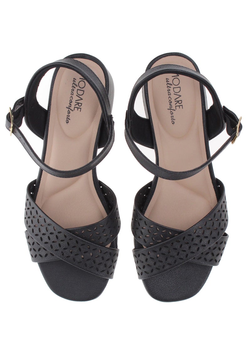 مودار صنادل موداري النسائية المسطحة مع حزام ظهر – مقاس آمن وملابس يومية خفيفة الوزن - Image 5