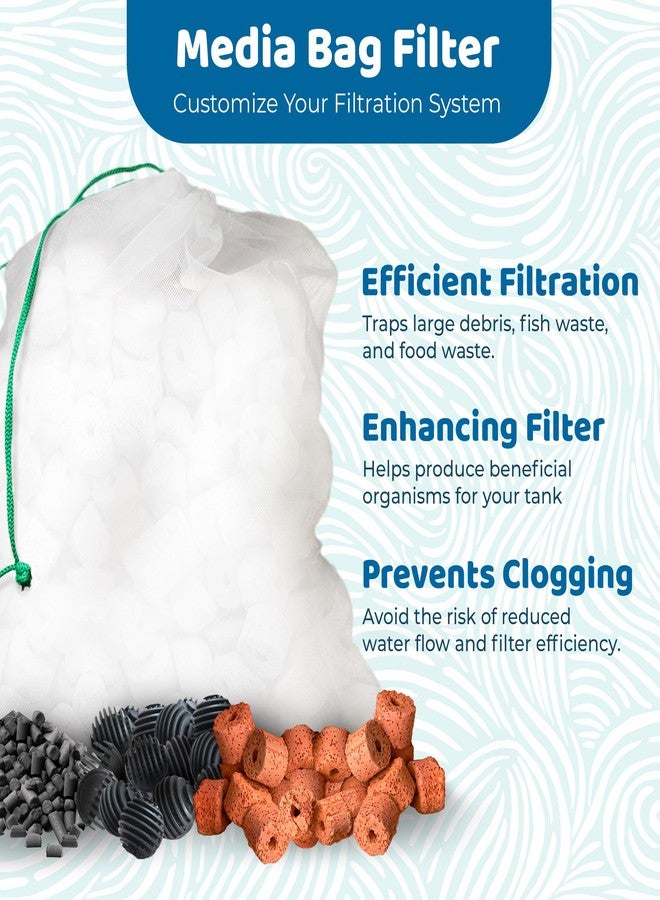 SunGrow Media Filter Bags, White Mesh Nylon Pouch for Holding Aquarium Active Carbon, Bio Rings, Lavender, Spices, Dried Flowers, 10 Pcs per Pack - Image 3