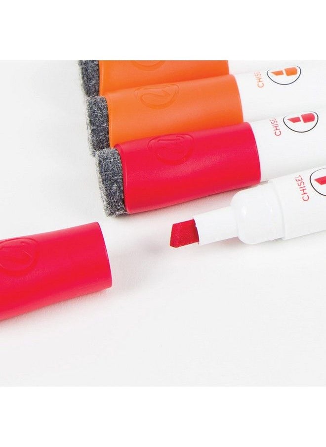 U Brands Low Odor Magnetic Dry Erase Markers With Erasers Chisel Tip Assorted Colors 6Count  - Image 4
