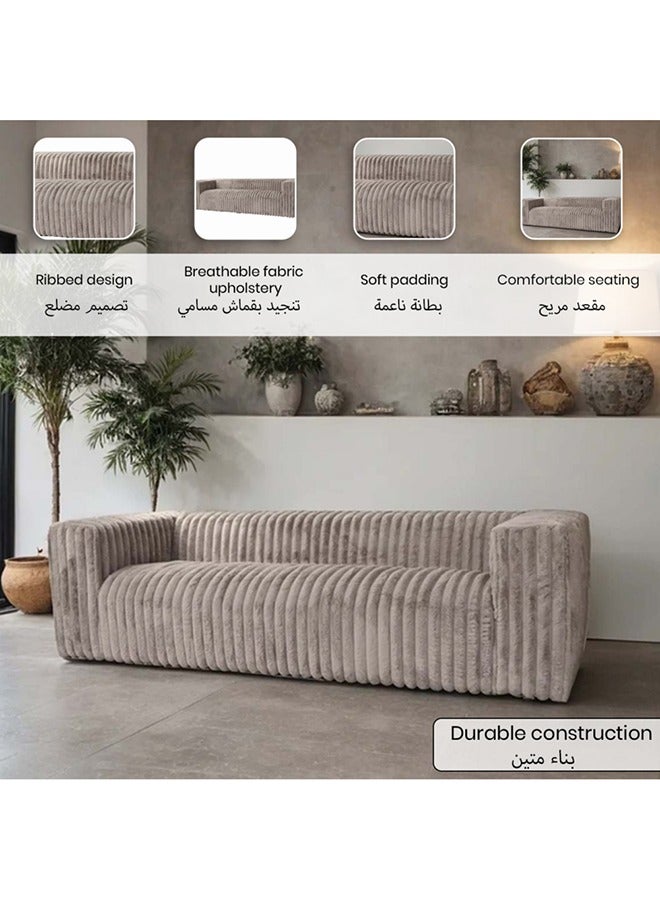 Micasa High-Quality And Durable Fabric 3-Seater Sofa Grey 66.5 X 100 X 255 Cm Pjs23805 - Image 5