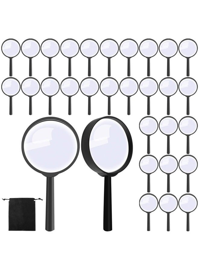 Elcoho 48 Pack Handheld Magnifier Plastic Magnifying Glass for Reading Jewelry Home Office Desk Accessories with Storage Bag - Image 1