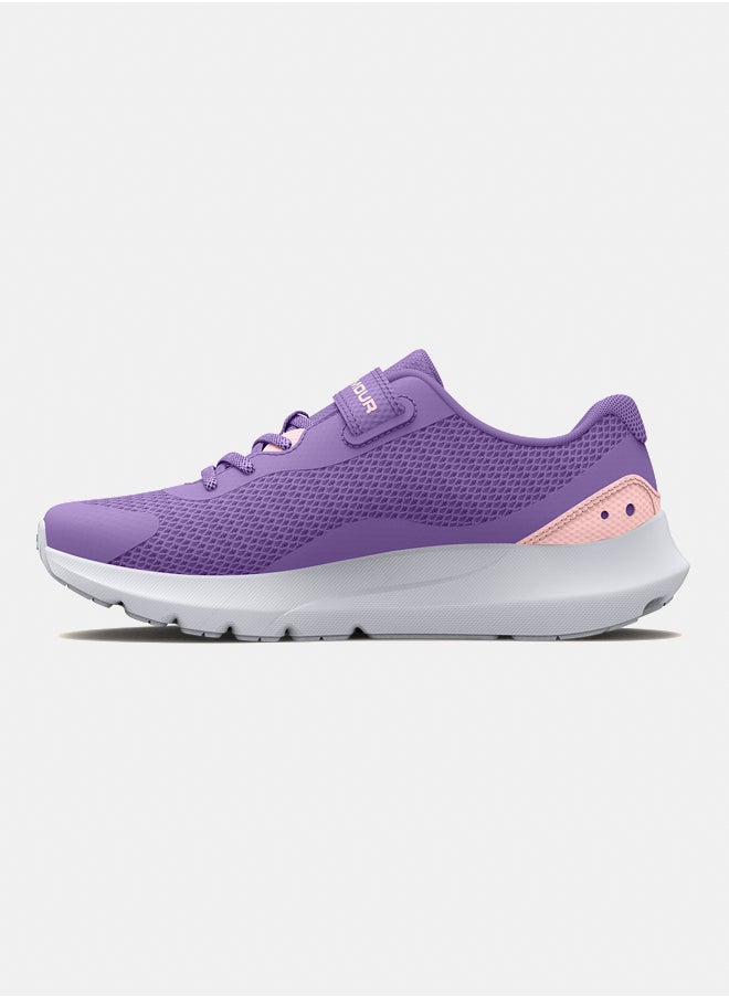 UNDER ARMOUR - Girls' Pre-School Surge 3 AC Running Shoes - Image 1
