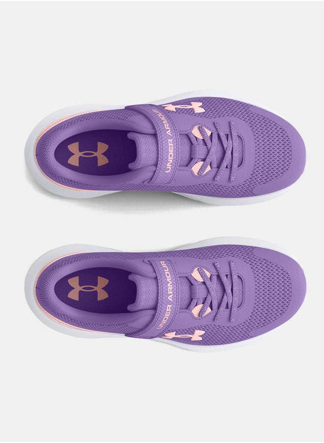 UNDER ARMOUR - Girls' Pre-School Surge 3 AC Running Shoes - Image 1