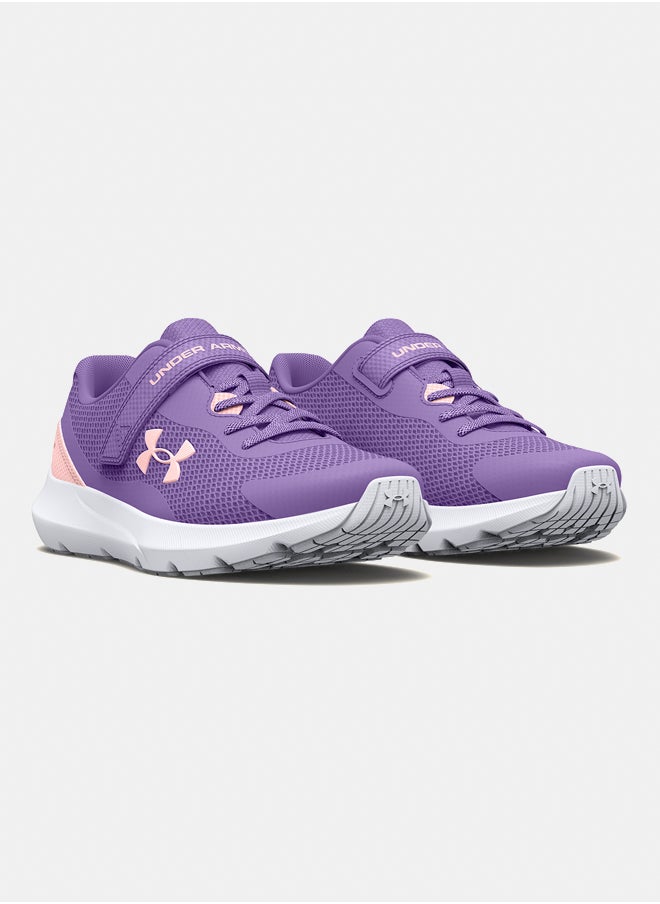 UNDER ARMOUR - Girls' Pre-School Surge 3 AC Running Shoes - Image 1