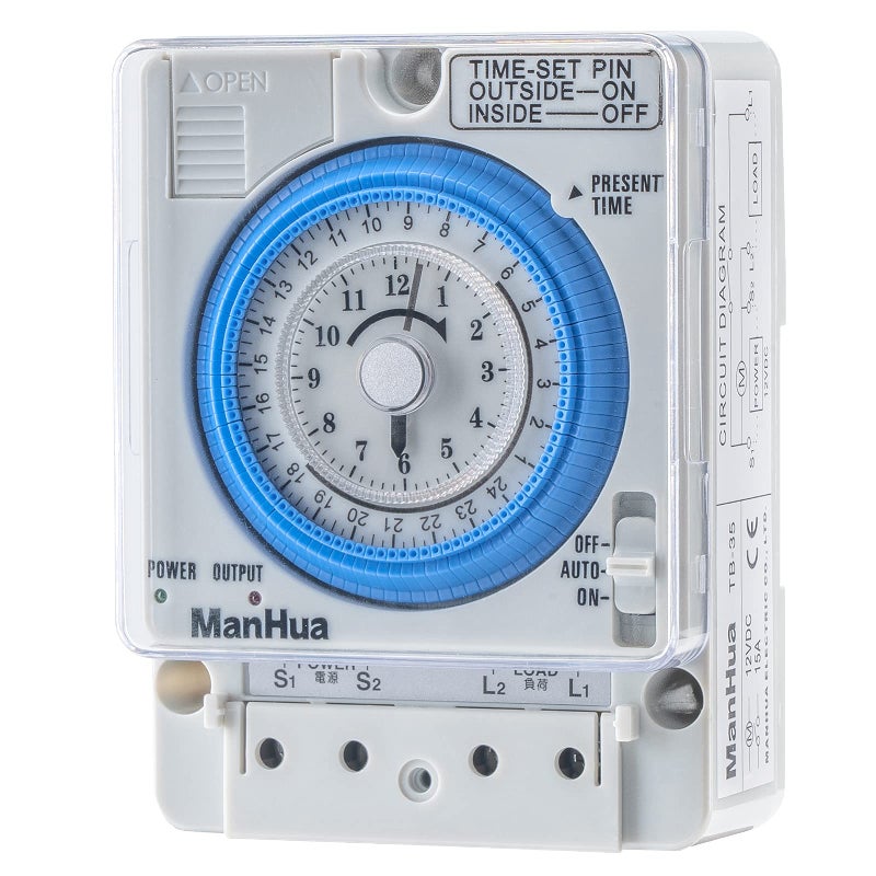 Manhua 24 Hours 12VDC Mechanical Timer time Switch TB35
