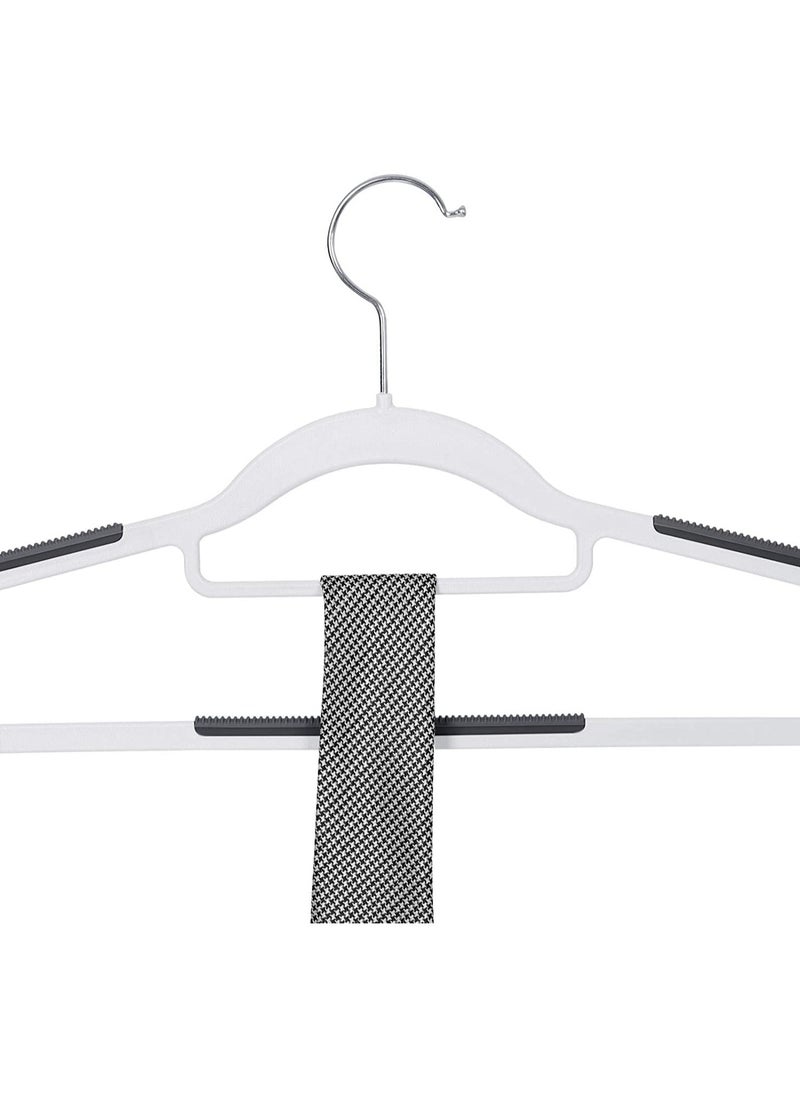 TYCOM Clothes Hangers Heavy Duty Durable Standard Clothes Hanger Plastic Suit Coat Shirt Hangers 50 Pack Space Saving Clothes Hanger With Rubber Coating 16.5 Inches 50pcs Light Grey  - Image 2
