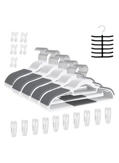 TYCOM Clothes Hangers Heavy Duty Durable Standard Clothes Hanger Plastic Suit Coat Shirt Hangers 50 Pack Space Saving Clothes Hanger With Rubber Coating 16.5 Inches 50pcs Light Grey  - Image 1