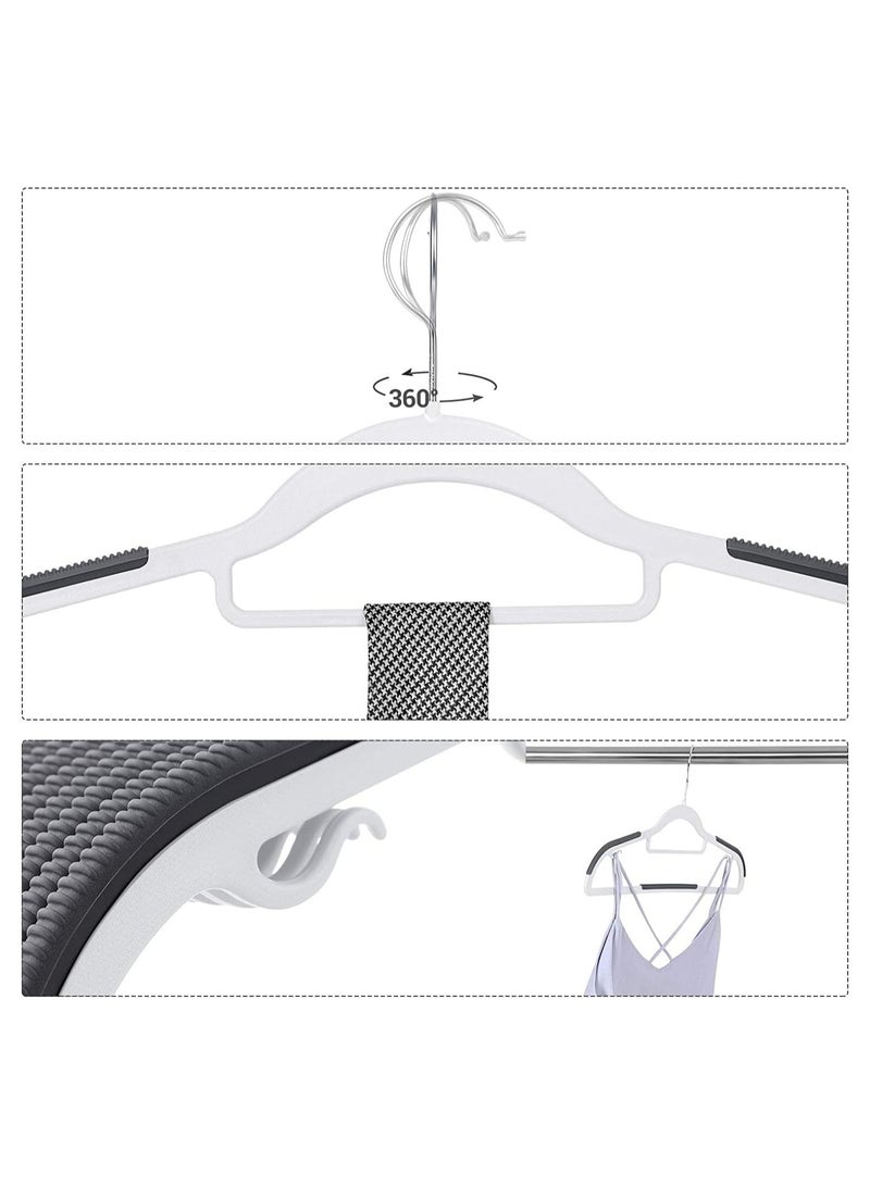 TYCOM Clothes Hangers Heavy Duty Durable Standard Clothes Hanger Plastic Suit Coat Shirt Hangers 50 Pack Space Saving Clothes Hanger With Rubber Coating 16.5 Inches 50pcs Light Grey - Image 4