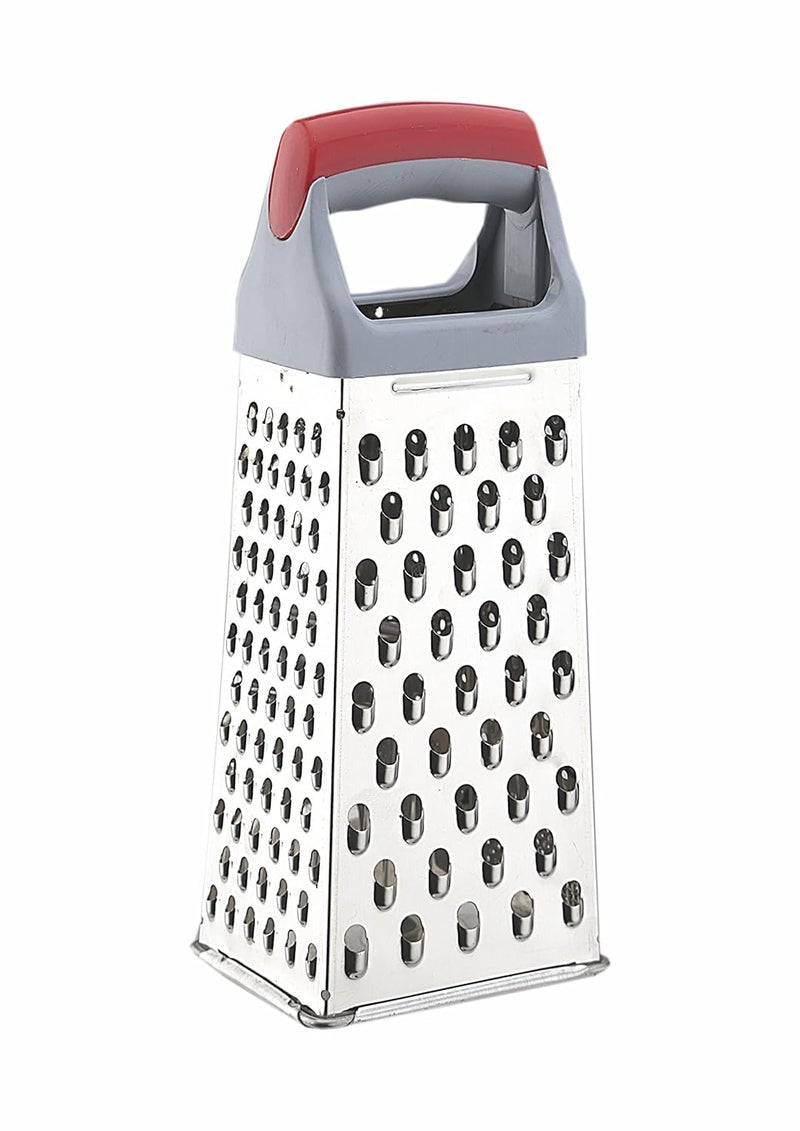 Brunchy Stainless Steel Grater & Slicer for Kitchen, Multi-Purpose Steel Kitchen Items, Professional Cheese Grater, Stainless Steel Chopper, Vegetable & Ginger Crusher Tool (1, Red) - Image 1