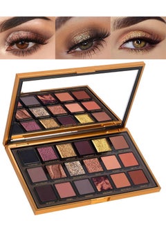 OCHEAL Empowered Eyeshadow Palette Multicolour, 18 Colors Matte Shimmer Glitter Multi Reflective Shades Ultra Pigmented Makeup Eye Shadow Powder Waterproof Eye Shadow  - Image 1
