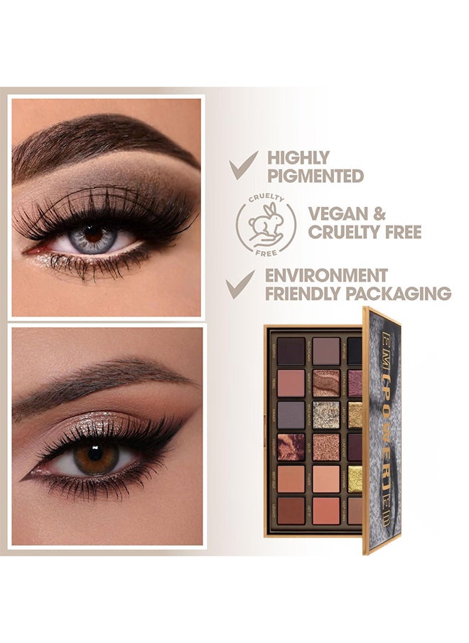 OCHEAL - Empowered Eyeshadow Palette Multicolour, 18 Colors Matte Shimmer Glitter Multi Reflective Shades Ultra Pigmented Makeup Eye Shadow Powder Waterproof Eye Shadow - Image 1