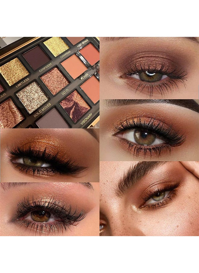 OCHEAL - Empowered Eyeshadow Palette Multicolour, 18 Colors Matte Shimmer Glitter Multi Reflective Shades Ultra Pigmented Makeup Eye Shadow Powder Waterproof Eye Shadow - Image 1