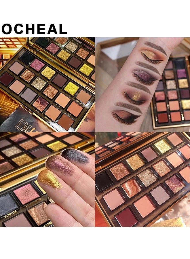 OCHEAL Empowered Eyeshadow Palette Multicolour, 18 Colors Matte Shimmer Glitter Multi Reflective Shades Ultra Pigmented Makeup Eye Shadow Powder Waterproof Eye Shadow - Image 2
