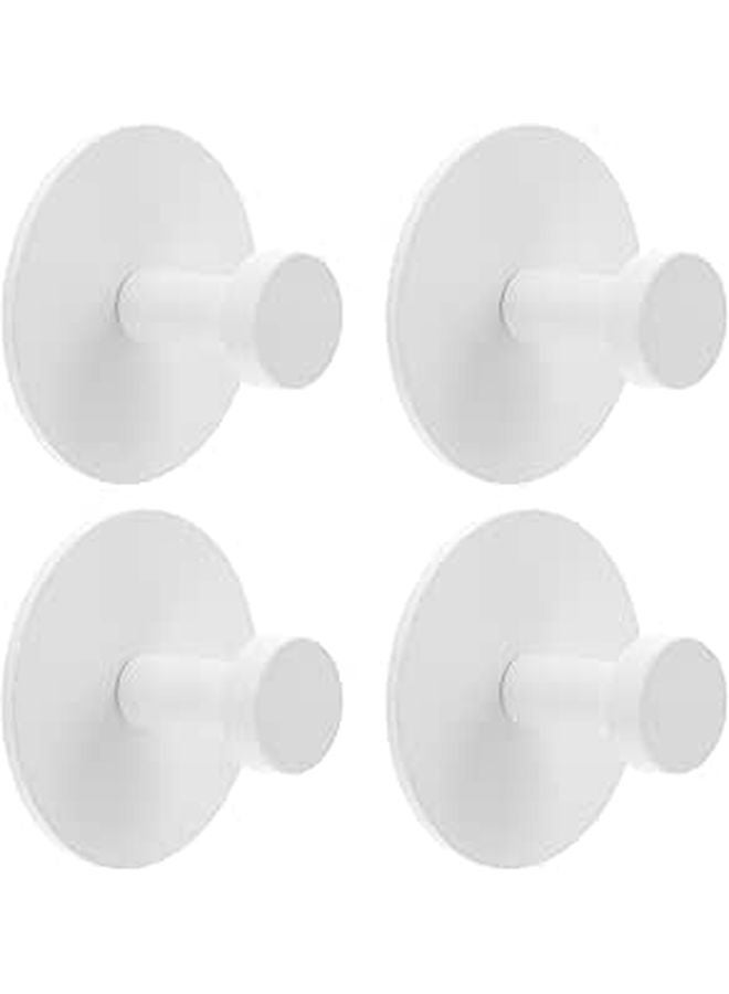 Heavy Duty Adhesive Wall Hooks 4pcs Waterproof White Aluminum Alloy For Towels Coats Doors Kitchen - Image 1