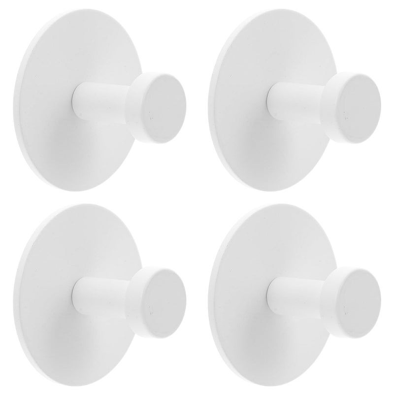Heavy Duty Adhesive Wall Hooks 4pcs Waterproof White Aluminum Alloy For Towels Coats Doors Kitchen - Image 2