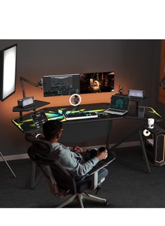 بينغ جنرال طاولة الألعاب المزودة بمصابيح RGB ومكتب كمبيوتر وأرفع الكأس وسماعة الرأس طاولة الألعاب المزودة بسعة مكبرات الصوت القابلة للإزالة مع الماوس المغطاة بالكامل  - Image 5