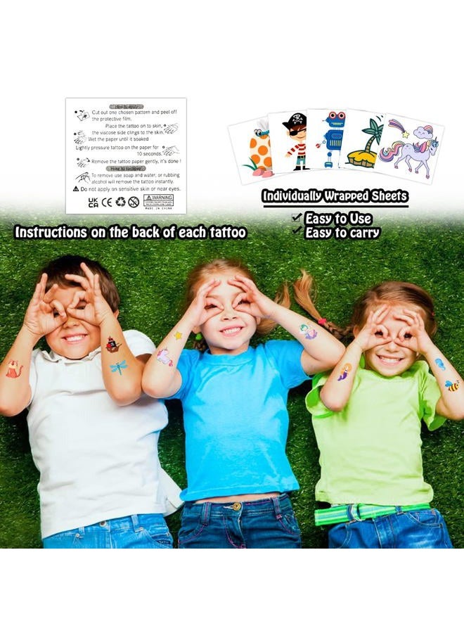 Partywind Kids Temporary Tattoos, 204 PCS Fake Tattoo Stickers for Kids Party Supplies Favors Decorations, Surprise Birthday Gifts Goodie Bag Stuffers (Individually Wrapped) - Image 2