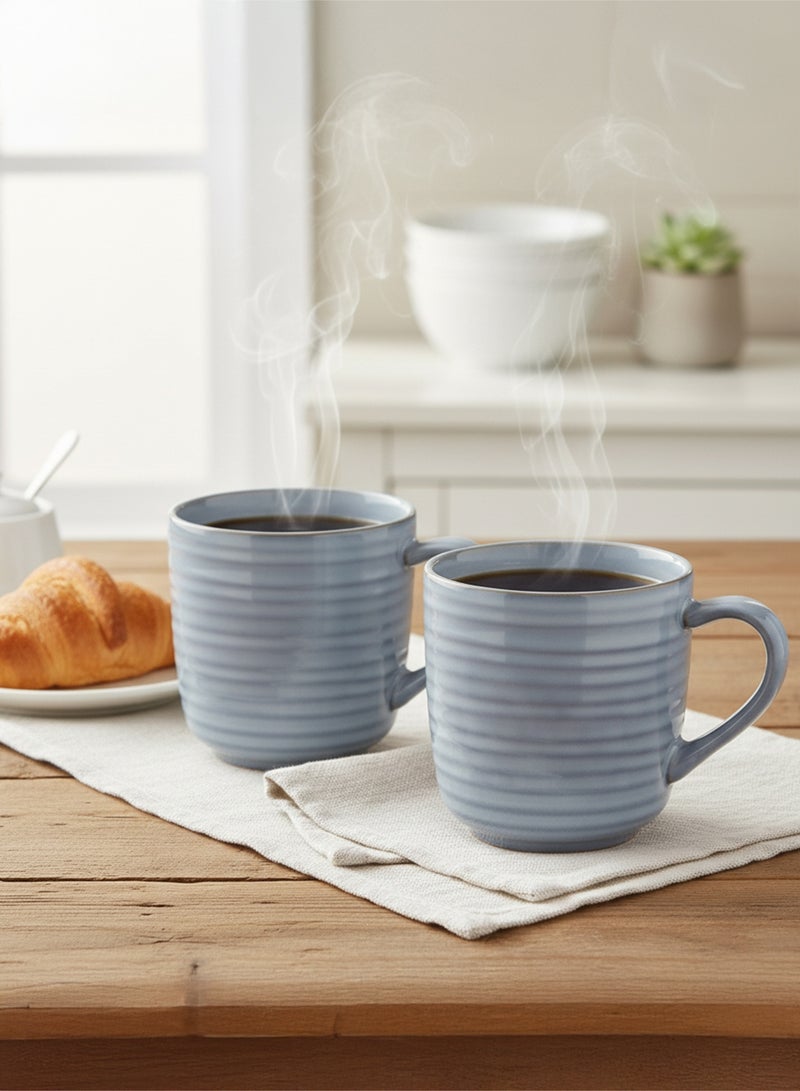 Cuisine Art Tia Collection 420ml Stoneware Mug - Blue Large & Durable Coffee Cup - Image 4