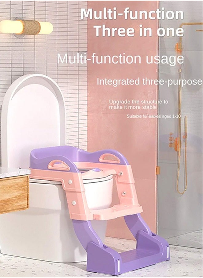 Occuwzz Purple and Pink Toddlers Potty Training Toilet Seat Adjustable Step Seat Height Potty Seats for Toddlers Boys Girls Kids Potty Chair  - Image 2