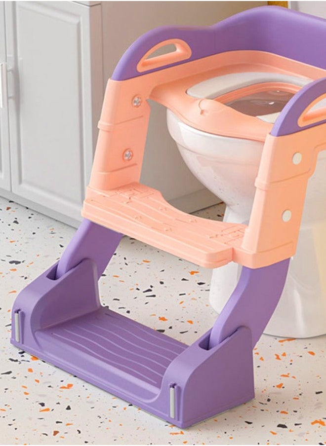 Occuwzz Purple and Pink Toddlers Potty Training Toilet Seat Adjustable Step Seat Height Potty Seats for Toddlers Boys Girls Kids Potty Chair  - Image 1