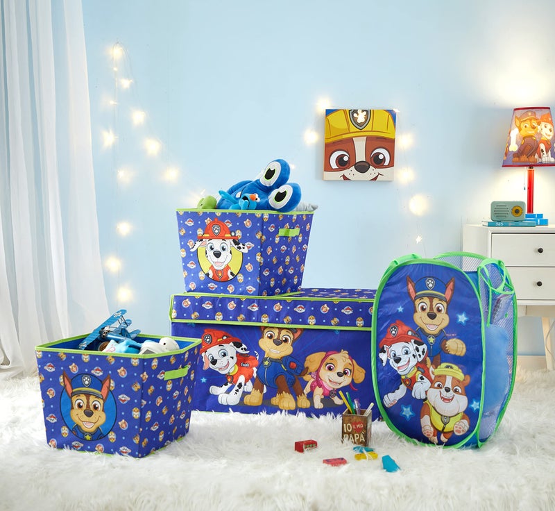 Idea Nuova Paw Patrol 4Piece Kids Storage Set with PopUp Hamper Collapsible Toy Trunk 2 Nestable Bins Bedroom Playroom Organizer - Image 4