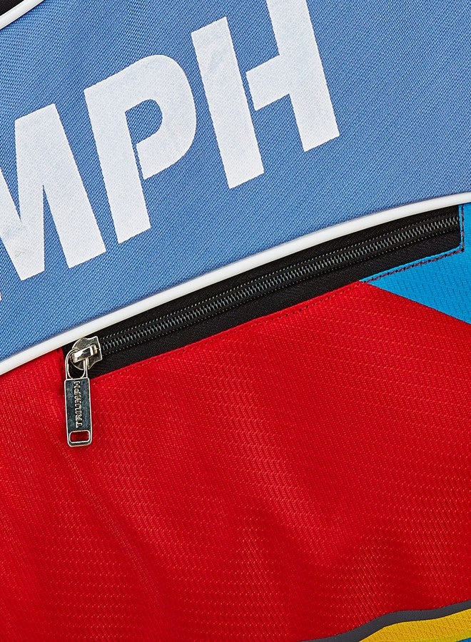 ترايامف مضرب تنس الريشة خفيف الوزن من مادة الجرافيت المركبة من تريومف سونيك مع حقيبة تنس الريشة ذات حجرتين من نوع تيتان-6R باللونين السماوي والأحمر - Image 4