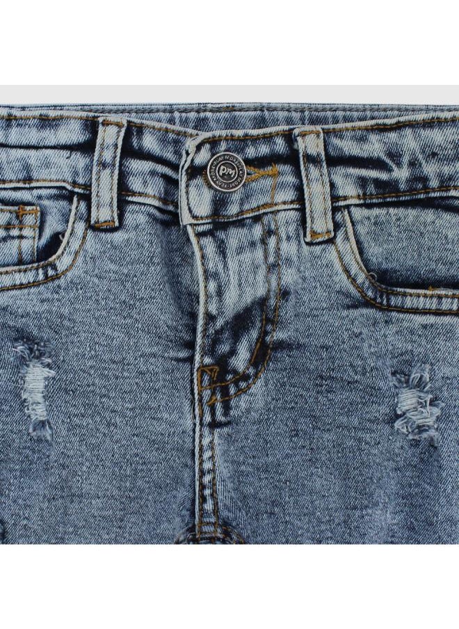 playmore Ripped Blue Jean Shorts  - Image 3