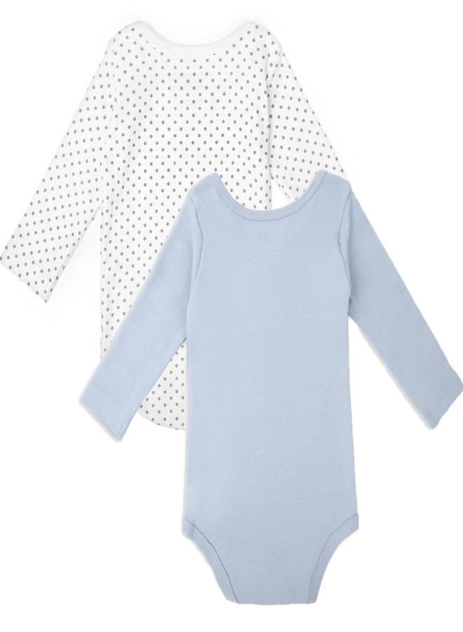 موش طقم ملابس داخلية من الخيزران فائق النعومة للجنسين من موش للأطفال حديثي الولادة/الأطفال، عبوة من قطعتين (0-3 أشهر، ليلي ونهاري) - Image 2