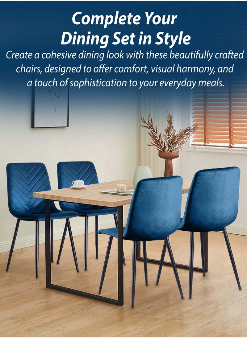 DBLEW - Set Of 4 Pcs Modern Velvet Dining Chair with V-Stitch Curved Backrest Upholstered L-Shaped Seat with Foam Padding, Metal Legs & X-Frame Support Side Chair Lounge Chair Multifunctional Accent Chair for Dining Room, Living Room, Bedroom, Hotel Lobby, Reception, Hallway, Makeup Vanity, Office Comfortable & Stylish Seating Light Grey - Image 1