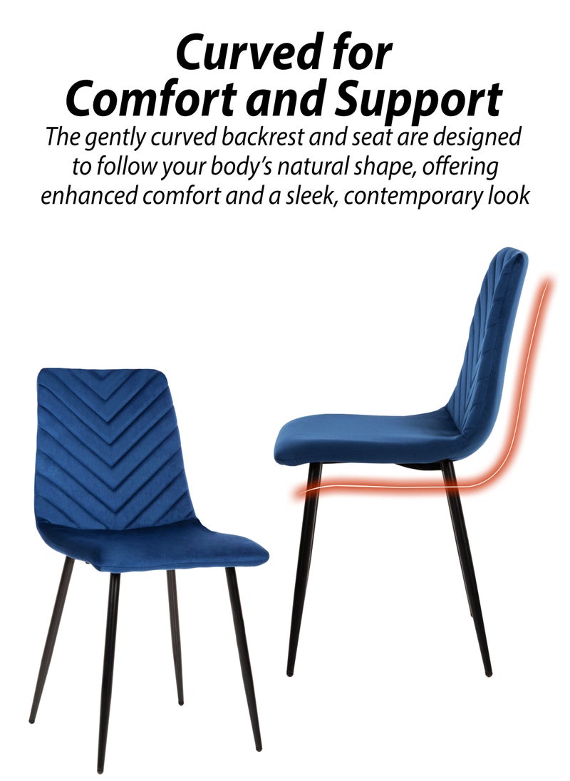 DBLEW - Set Of 4 Pcs Modern Velvet Dining Chair with V-Stitch Curved Backrest Upholstered L-Shaped Seat with Foam Padding, Metal Legs & X-Frame Support Side Chair Lounge Chair Multifunctional Accent Chair for Dining Room, Living Room, Bedroom, Hotel Lobby, Reception, Hallway, Makeup Vanity, Office Comfortable & Stylish Seating Light Grey - Image 1
