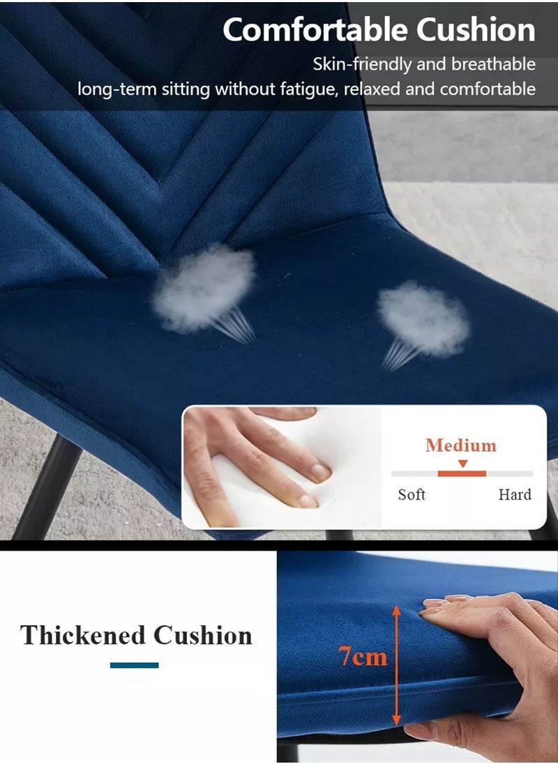 DBLEW - Set Of 4 Pcs Modern Velvet Dining Chair with V-Stitch Curved Backrest Upholstered L-Shaped Seat with Foam Padding, Metal Legs & X-Frame Support Side Chair Lounge Chair Multifunctional Accent Chair for Dining Room, Living Room, Bedroom, Hotel Lobby, Reception, Hallway, Makeup Vanity, Office Comfortable & Stylish Seating Light Grey - Image 1