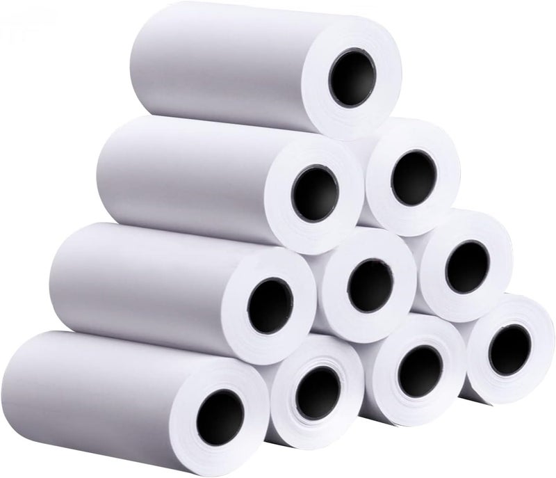 إي سي في في ورق طابعة الإيصالات الحرارية، مناسب لطوابير الانتظار في البنوك، والمستشفيات، والفنادق، ومنافذ الدفع، والمطاعم، ومحلات السوبر ماركت، ومتاجر التجزئة (57 × 30 مم، 10 لفات/عبوة) - Image 1