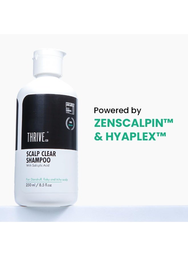 ThriveCo Scalp Clear Shampoo for Dandruff Control | Daily Use Shampoo With Zenscalpin™, Hyaplex™, Salicylic Acid | For Dandruff, Flaky & Itchy Scalp | For Men & Women | 250ml (250 ml) - Image 4