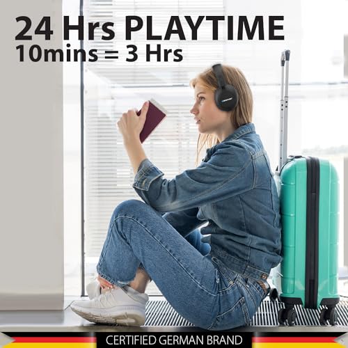 Blaupunkt Newly Launched BH41 Bluetooth Wireless Over Ear Headphones I Long Playtime I 40MM Drivers I Foldable I Flexible & Light Weight I Built in Mic I TurboVolt Fast Charging - Image 4