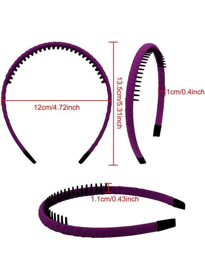 Duufin 12 Pieces Teeth Comb Headband Nonslip Hair Headbands Colorful Teeth Headbands For Girls Women 12 Colors - Image 2