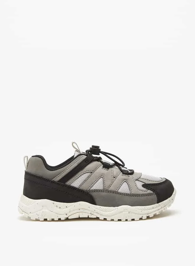 JUNIORS Boys Panelled Slip-On Sneakers with Drawstring Detail