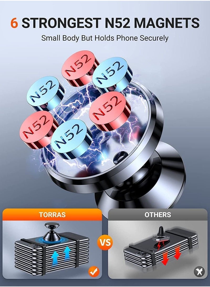 Car Magnetic Phone Mount, [Super Strong Magnet] Car Phone Holder for Dashboard [Easily Install] Magnetic Cell Phone Mount Compatible with iPhone 12 11 Pro X 8 Plus Samsung Galaxy S21 S20 & All - Image 4