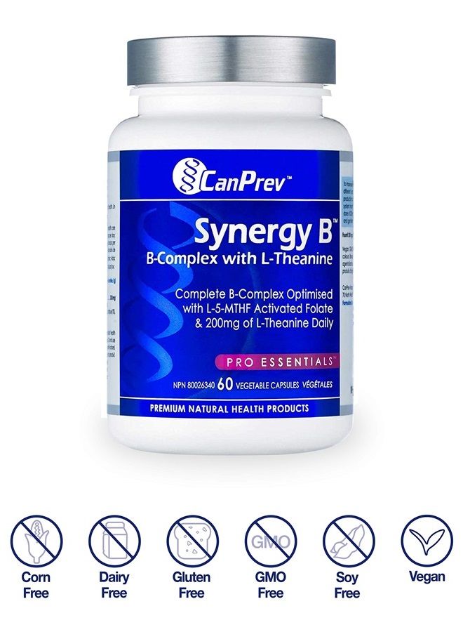 CanPrev Synergy B-Complex with L-Theanine Vegi Capsules, 60 Count - Image 2