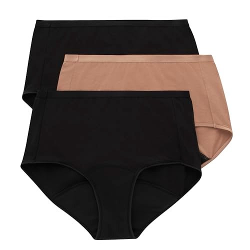 Hanes Women's Comfort, Period. Briefs, Super Leak Post-Partum & Period Underwear, 3-Pack - Image 1