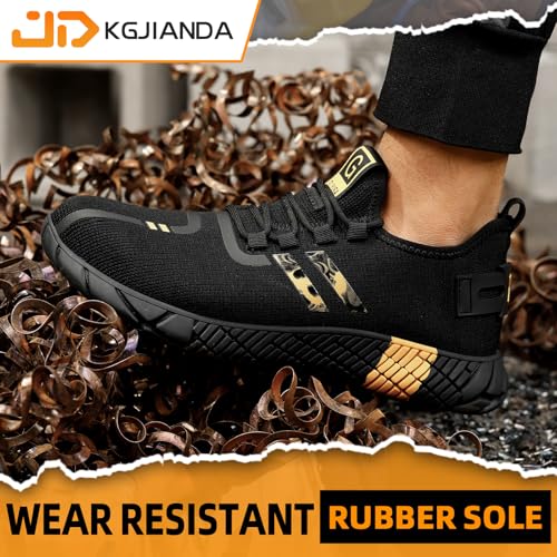 KGJIANDA Steel Toe Shoes for Men Work Safety Shoes for Men Comfortable Puncture Proof Sneakers Steel Toe Tennis Sneakers Construction Indestructible Work Utility Footwear - Image 5
