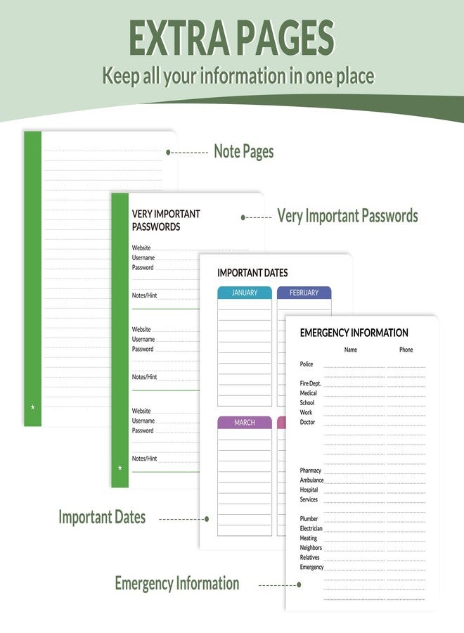 SUNEE Address Book with Colorful Alphabetical Tabs, Address Notebook Organizer for Record Contacts, 5.3'' x 7.7''- Sage Green - Image 5