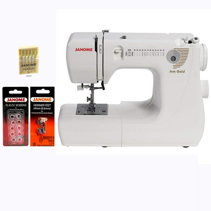 Janome Jem Gold 660 Sewing Machine w3Piece Bonus Kit