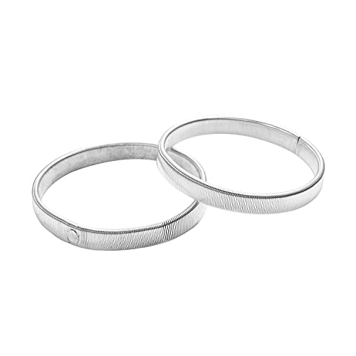 UJOY base Sleeve Holders Elastic Anti-Slip Shirt Garters Stretch Metal Armbands 1 Pairs (Silver) - Image 1