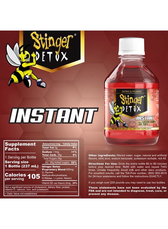 Stinger Detox Instant Detox Regular Strength Drink - Strawberry Flavor - 8 FL OZ - Image 3