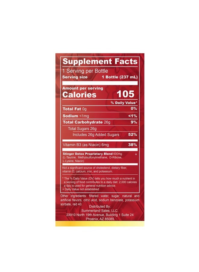 Stinger Detox Instant Detox Regular Strength Drink - Strawberry Flavor - 8 FL OZ - Image 4