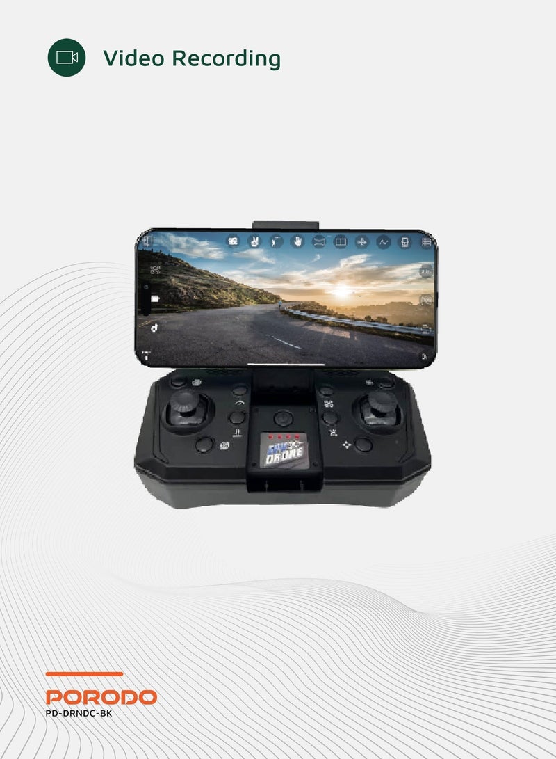 بورودو طائرة بدون طيار Aerovision FPV كاميرا مزدوجة وتنظيم كهربائي / تجنب العوائق تلقائيًا / محرك بدون فرشاة / وقت طيران 15 دقيقة / مدى ارتفاع 80 مترًا - أسود / فضي - Image 4