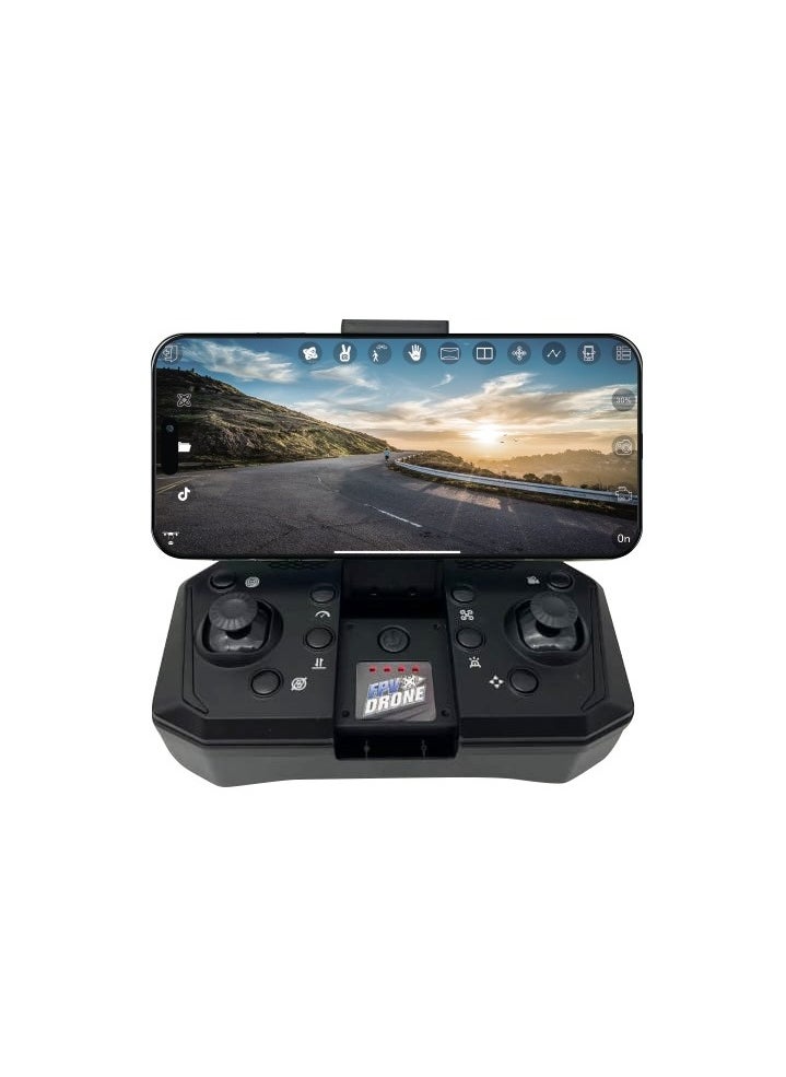 porodo - Aerovision Camera Drone with Dual Camera & Electric Regulation / Auto Obstacle Avoidance / Brushless Motor / 15 Min Flight Time / 80M Height Range - Black / Silver - Image 1