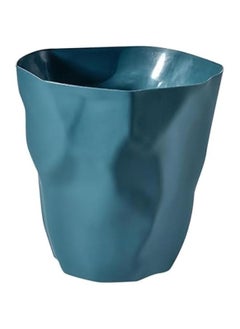 ماركة غير محددة Wastebasket Trash Can Minimalist Dustbin Decorative Garbage Can Waste Bin for Dorm Toilet Living Room Kitchen Indoor, Dark Blue  - Image 1