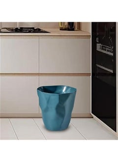 ماركة غير محددة Wastebasket Trash Can Minimalist Dustbin Decorative Garbage Can Waste Bin for Dorm Toilet Living Room Kitchen Indoor, Dark Blue  - Image 2